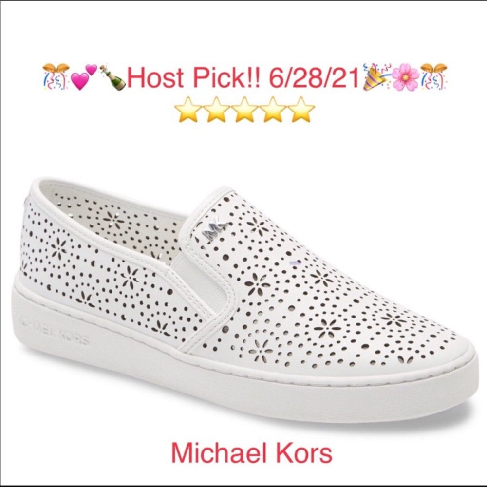 Michael Kors Kane Slip On White Platform Sneakers